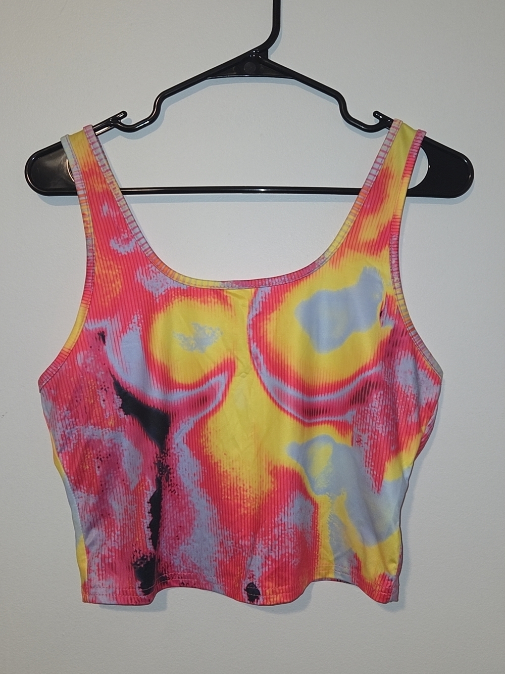 SHEIN Yellow & Pink Heat Map Cropped Tank